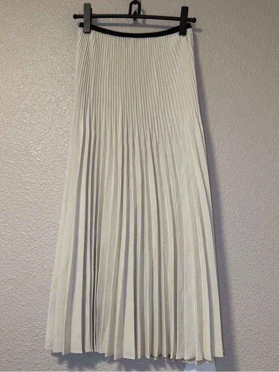 NWOT Jenni Kayne Pleated Midi Skirt Ivory Minimalist Capsule Wardrobe Spring M - Picture 5 of 5